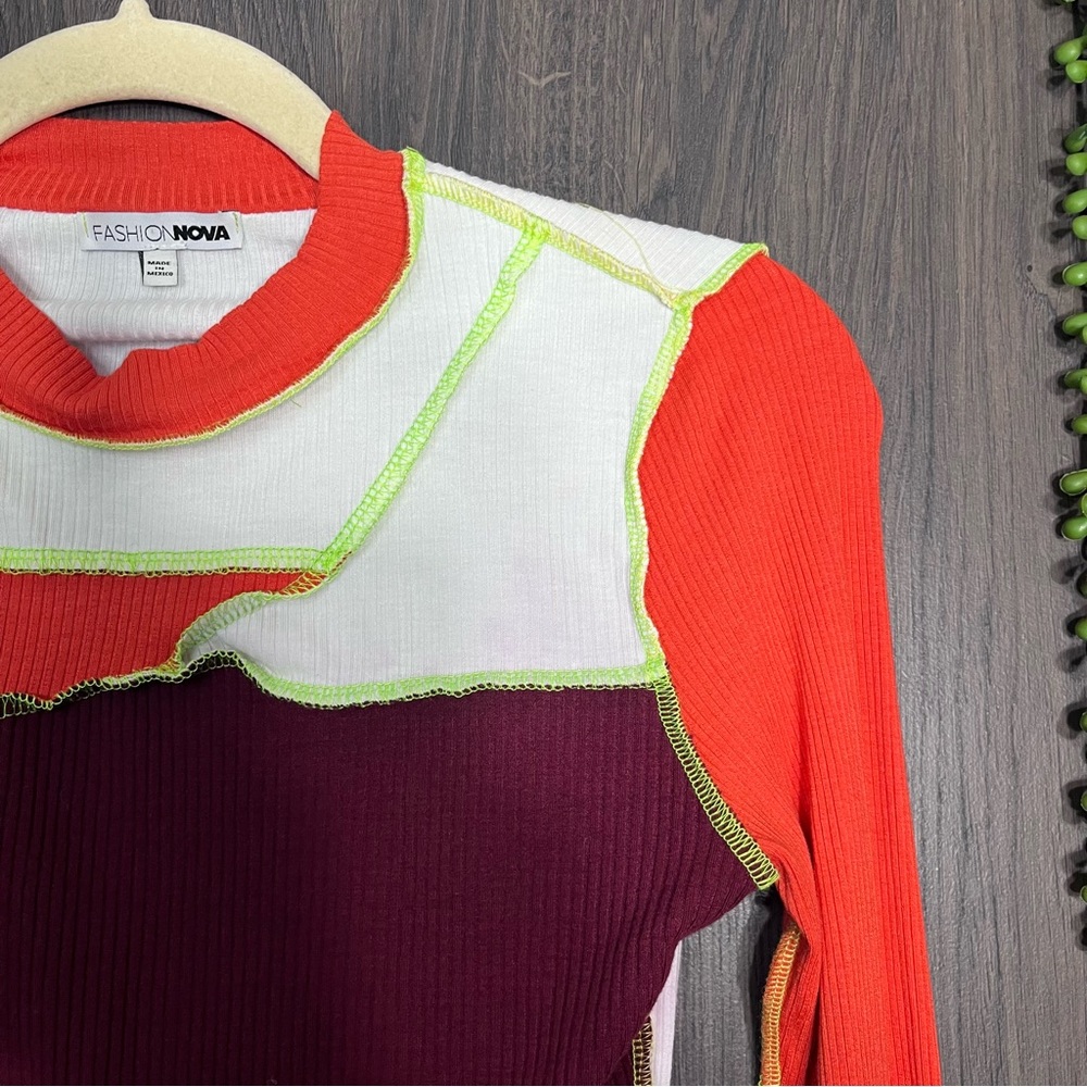 3/$30fashion Nova Patchwork Reverse Stitch Long S… - image 5